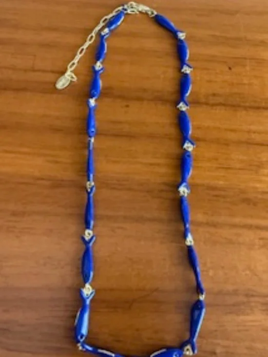 Clare V Blue Enamel Sardine Necklace - Picture 4 of 5